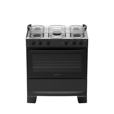 Fogão 5 Bocas Atlas Mônaco Plus Mesa De Inox Bivolt Preto