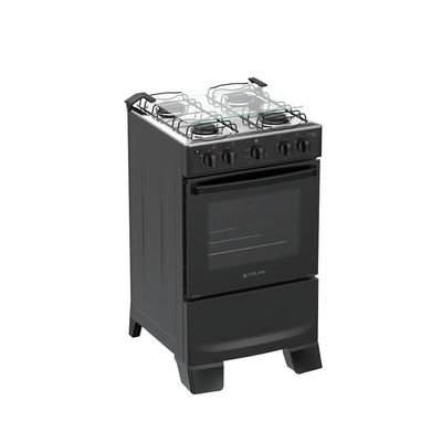 Fogão 4 Bocas Atlas Mônaco Plus Mesa Inox Bivolt Preto