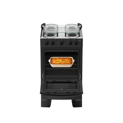 Fogão 4 Bocas Atlas Mônaco Plus Mesa Inox Bivolt Preto