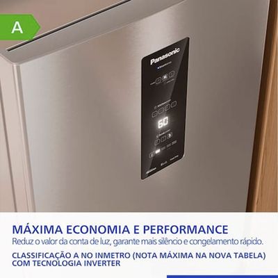 Geladeira Panasonic BB64PV 475L Frost Free Inverter Aço Escovado / Bivolt