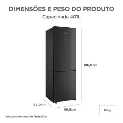Geladeira Midea MDRB548FGDDX3 Frost Free Inverse 401L Inverter Preto Bivolt