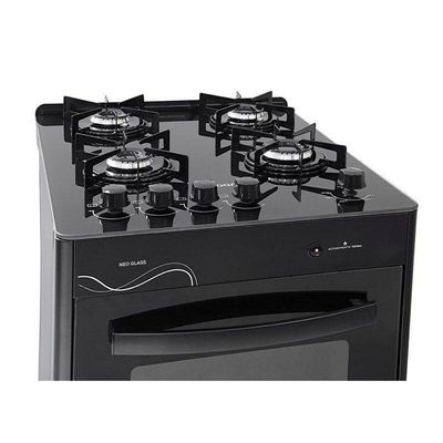 Fogão Suggar Neo Glass 4 Queimadores Preto Bivolt FGVNG410PT