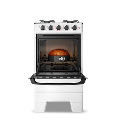 Fogão Ideal Pop 4 Bocas com Mesa em Inox Esmaltec Branco