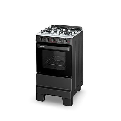 Fogão Ideal Pop 4 Bocas com Mesa em Inox Esmaltec Preto