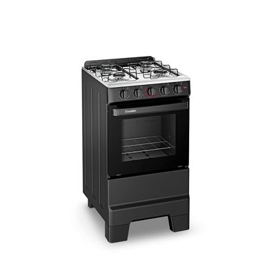 Fogão Ideal Pop 4 Bocas com Mesa em Inox Esmaltec Preto