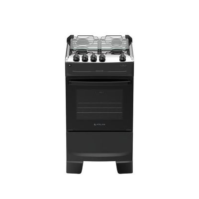 Fogão 4 Bocas Atlas Mônaco Top Mesa De Inox A Gás Preto Bivolt