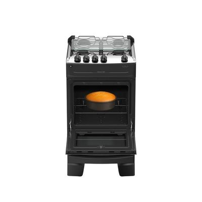 Fogão 4 Bocas Atlas Mônaco Top Mesa De Inox A Gás Preto Bivolt