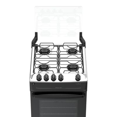 Fogão 4 Bocas Atlas Mônaco Top Mesa De Inox A Gás Preto Bivolt