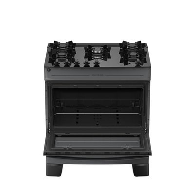 Fogão 5 Bocas Atlas Mônaco Top Glass Mesa De Vidro Bivolt Titanium