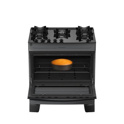 Fogão 5 Bocas Atlas Mônaco Top Glass Mesa De Vidro Bivolt Titanium