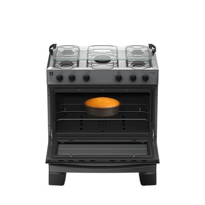 Fogão 5 Bocas Atlas Mônaco Plus Mesa De Inox Bivolt Titanium