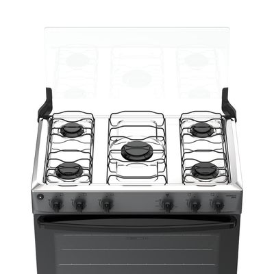 Fogão 5 Bocas Atlas Mônaco Plus Mesa De Inox Bivolt Titanium