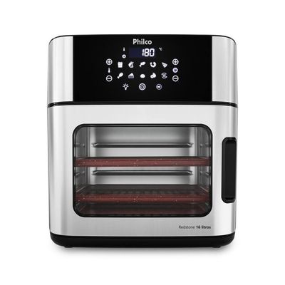 Fritadeira Air Fryer Oven PAF16A 16L 1900W Painel Digital sem Óleo Philco Preto com Inox / 110V