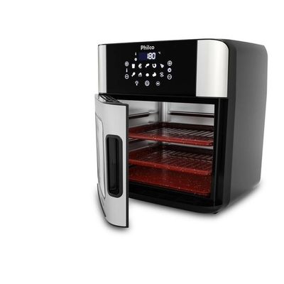 Fritadeira Air Fryer Oven PAF16A 16L 1900W Painel Digital sem Óleo Philco Preto com Inox / 110V