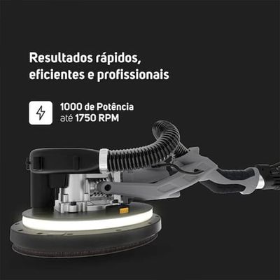 Lixadeira Telescópica de Parede WAP WF LT01 1000W LED 5 Velocidades Aspiração de Pó Preto / 110V