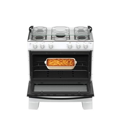 Fogão 5 Bocas Atlas Mônaco Plus Automático Mesa Inox Branco Bivolt