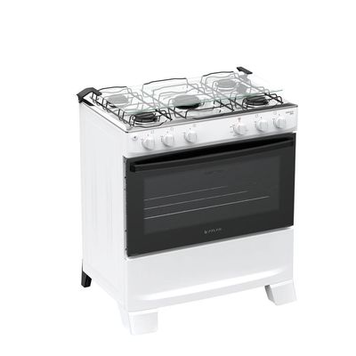 Fogão 5 Bocas Atlas Mônaco Plus Automático Mesa Inox Branco Bivolt