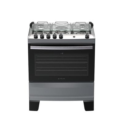 Fogão 5 Bocas Atlas Agile Up Automático Mesa Inox Titanium Bivolt