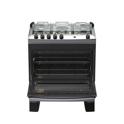 Fogão 5 Bocas Atlas Agile Up Automático Mesa Inox Titanium Bivolt