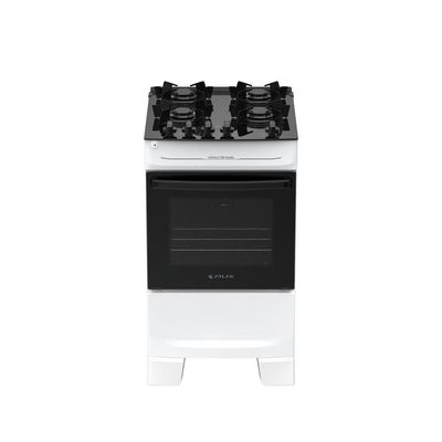 Fogão 4 Bocas Atlas Mônaco Top Glass Automático Mesa De Vidro Branco