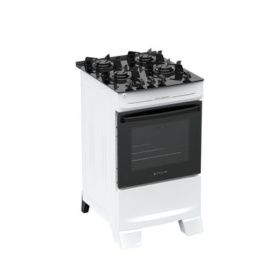 Fogão 4 Bocas Atlas Mônaco Top Glass Automático Mesa De Vidro Branco
