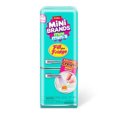 Brinquedo 77021K18B Culinária em Miniatura com Luz UV Funcional Mini Geladeira + 2 Mini Minis