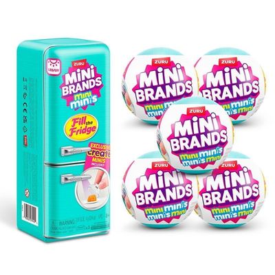 Brinquedo Kit Geladeira Mini Brands + 5 Mini Fill The Fridge Culinária em Miniatura Candide