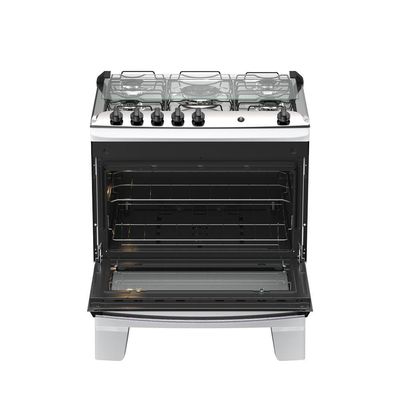 Fogão 5 Bocas Atlas Agile Up Automático Mesa Inox Branco Bivolt