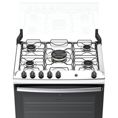 Fogão 5 Bocas Atlas Agile Up Automático Mesa Inox Branco Bivolt
