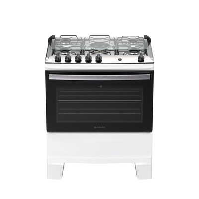 Fogão 5 Bocas Atlas Agile Up Automático Mesa Inox Branco Bivolt