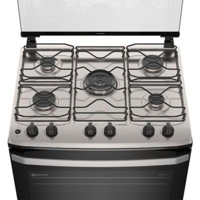 Fogão Piso 5 Bocas a Gás Electrolux FE5IW Efficient Mesa Inox Automático Branco Bivolt