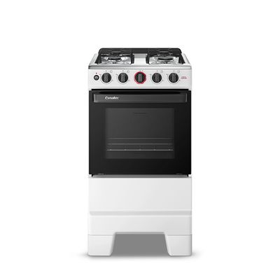 Fogão Ideal Super 4 Bocas com Mesa em Inox Esmaltec Branco / Bivolt