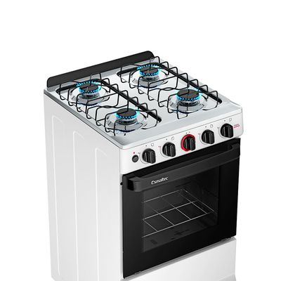 Fogão Ideal Super 4 Bocas com Mesa em Inox Esmaltec Branco / Bivolt