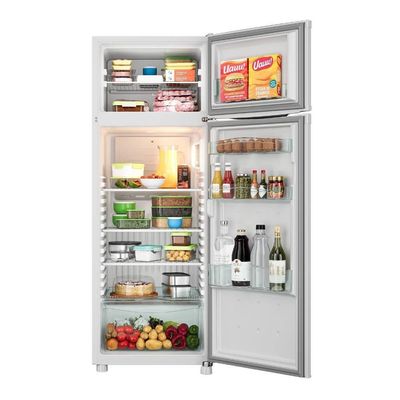 Geladeira Consul Duplex Cycle Defrost 332L Prateleiras Ajustáveis Gaveta Legumes CRD37MB Branco 220V