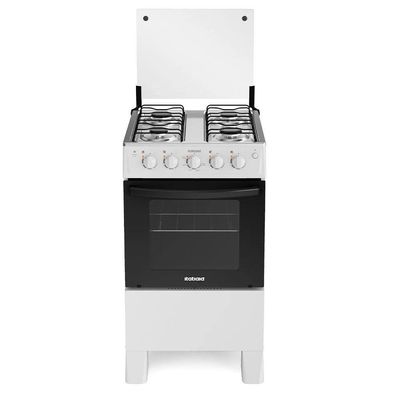 Fogão de Piso 4 Bocas Itatiaia Star New Aço Inox Acendimento Automático Branco Bivolt