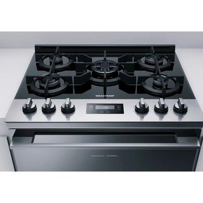 Fogão de Embutir 5 Bocas a Gás Brastemp BYS5VCRRNA Mesa de Vidro Temperado Inox 220V