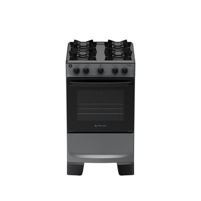 Fogão 4 Bocas Atlas Mônaco Lustro Automático Mesa De Aço Esmaltado Titanium Bivolt