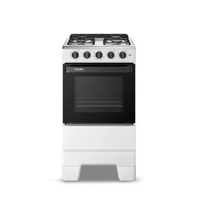 Fogão de Piso 4 Bocas a Gás Esmaltec Ideal Pop 4120 Mesa Inox Branco Acendimento Manual