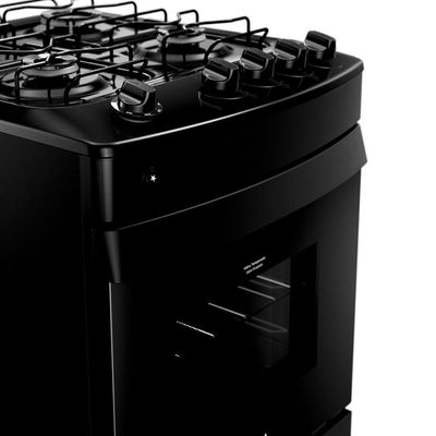 Fogão de Piso 4 Bocas Consul Mesa Esmaltada Acendimento Automático Preto Bivolt