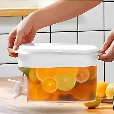 Suqueira para Geladeira 3L com Torneira Plástico Resistente Portátil para Praia Transparente Yeet