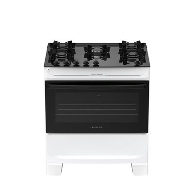 Fogão 5 Bocas Atlas Mônaco Top Glass Mesa De Vidro Branco Bivolt