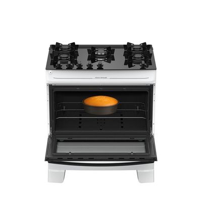 Fogão 5 Bocas Atlas Mônaco Top Glass Mesa De Vidro Branco Bivolt