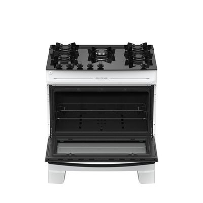 Fogão 5 Bocas Atlas Mônaco Top Glass Mesa De Vidro Branco Bivolt
