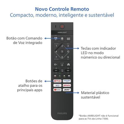 TV Philips 50PUG7300-78 50 Polegadas 4K Ultra HD LED Smart Preto Bivolt