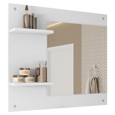 Painel Espelho Towel Multifuncional Banheiro Caemmun Branco Tx