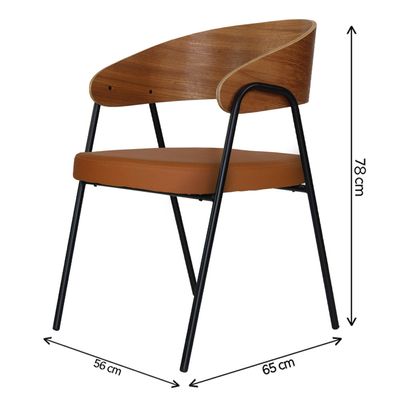 Poltrona Aero Cadeira Decorativa Com Apoio Caramelo Overseas Caemmun Caramelo