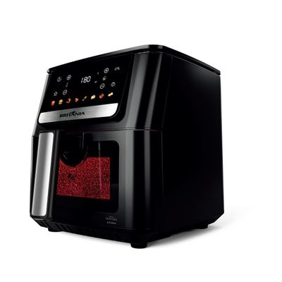 Air Fryer Britânia 6,5L Redstone Visor Glass 1700W BAF65A 127V