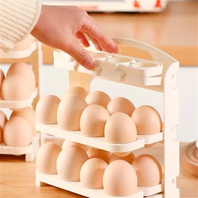 Porta Ovos Dobrável Armazenamento Organizador Geladeira | Organizador Prático, Empilhável e Protege até 24 Ovos
