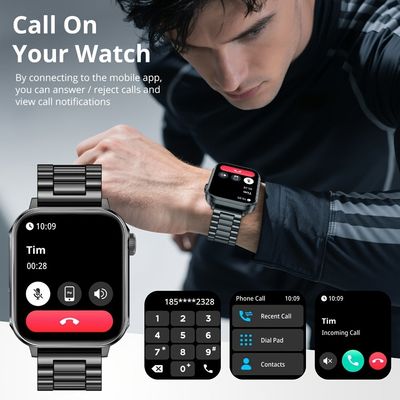 Relógio Smartwatch com Carregamento Tipo C, Função LED, Botão Rotativo Dourado