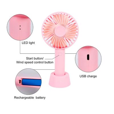 Mini Ventilador Mão Portátil Recarregável 3 Velocidades SS-2 Preto
